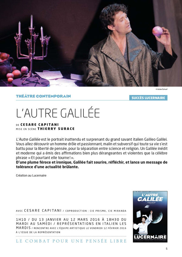 spectacle L'autre Galilée