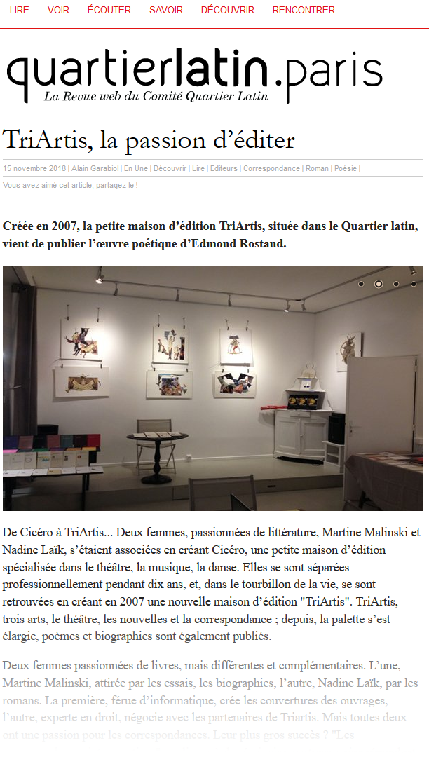 article sur quartierlatin.paris